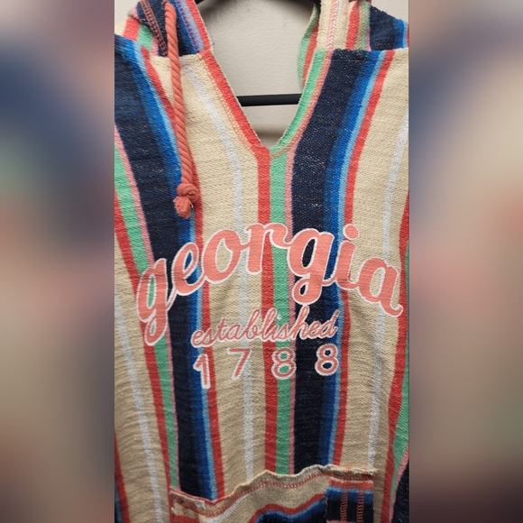 American Crown Multicolored Poncho Hoodie XL rugged with Georgia graphic - Picture 3 of 9